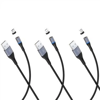 2,4A magnetisk USB-kabel Fpr Micro Type C och Lightning